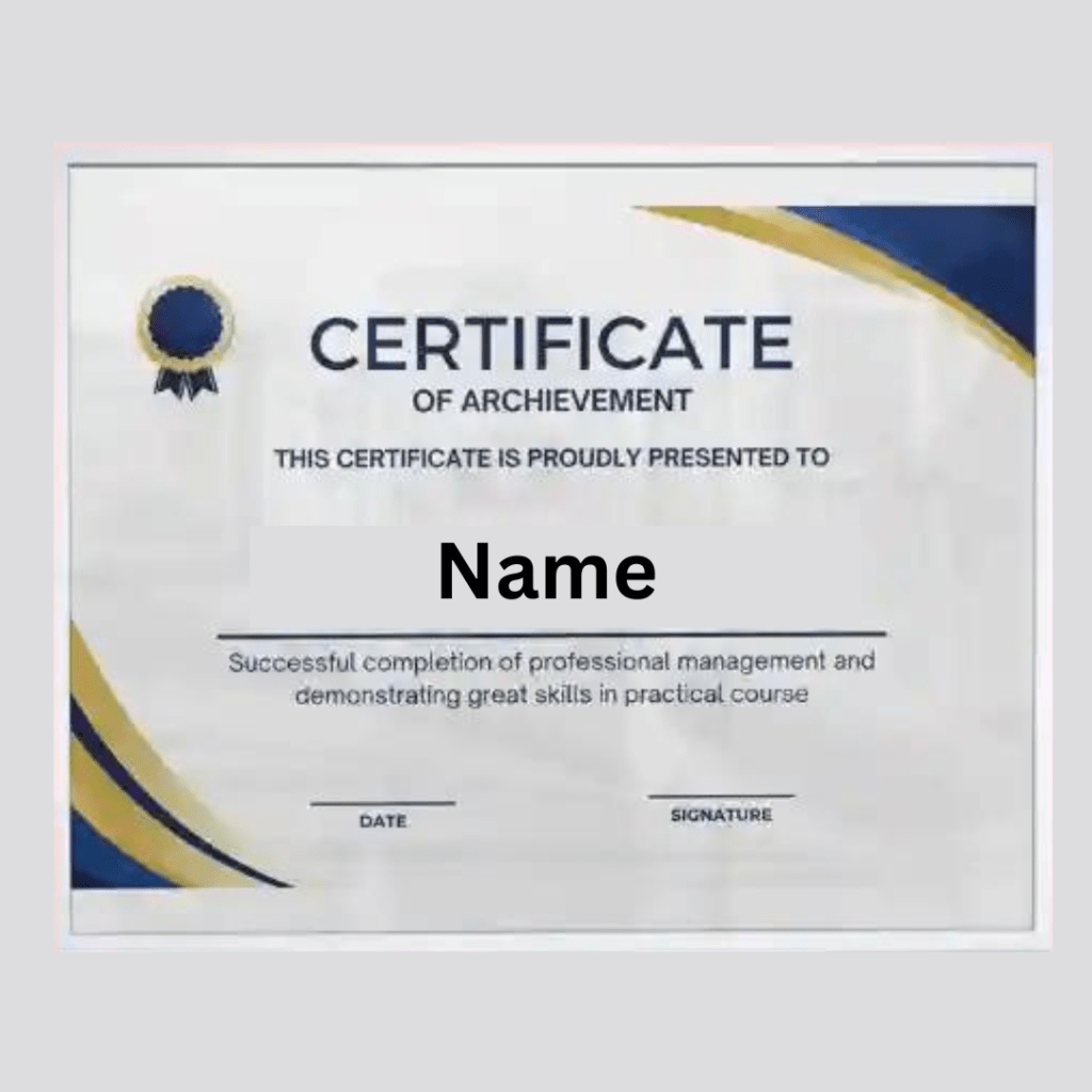 Custom certificate