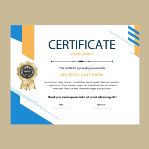 Custom certificate