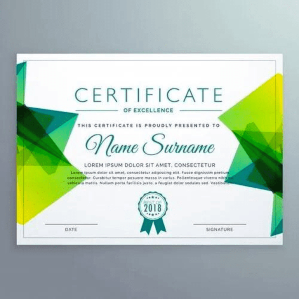 Custom certificate