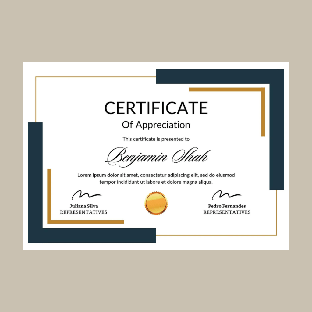 Custom certificate