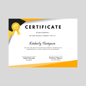 Custom certificate