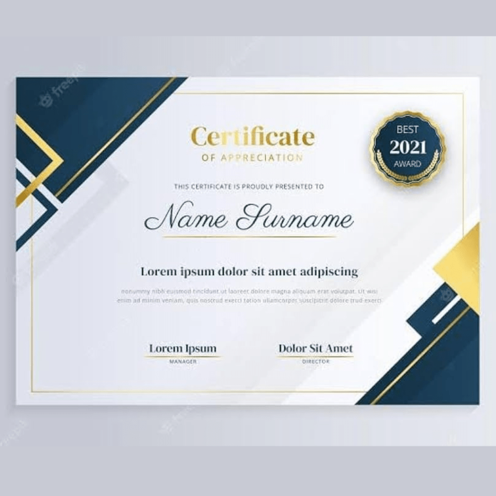 Custom certificate