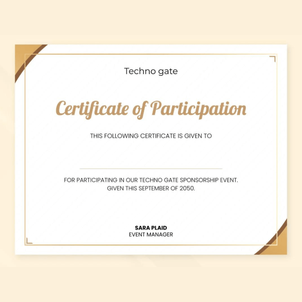 Custom certificate