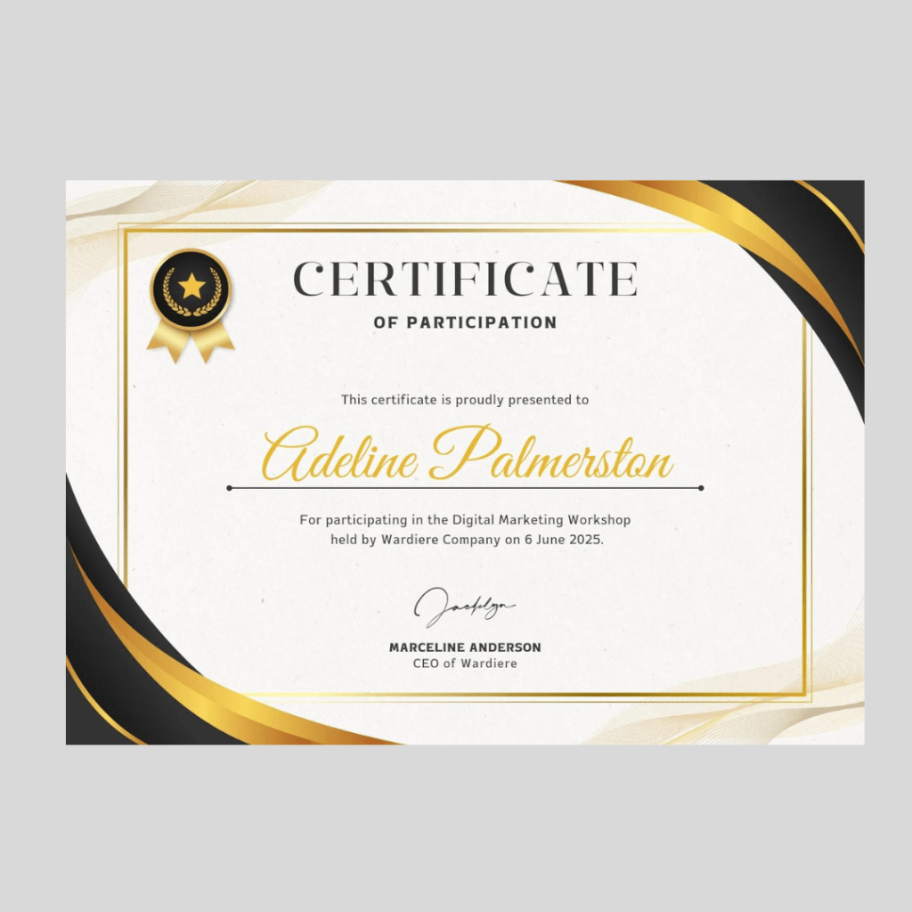 Custom certificate